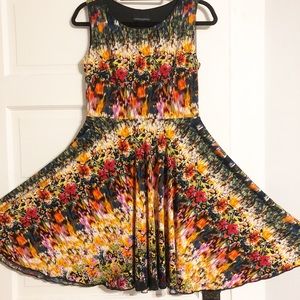 Cynthia Rowley Watercolor Print Sleeveless Dress